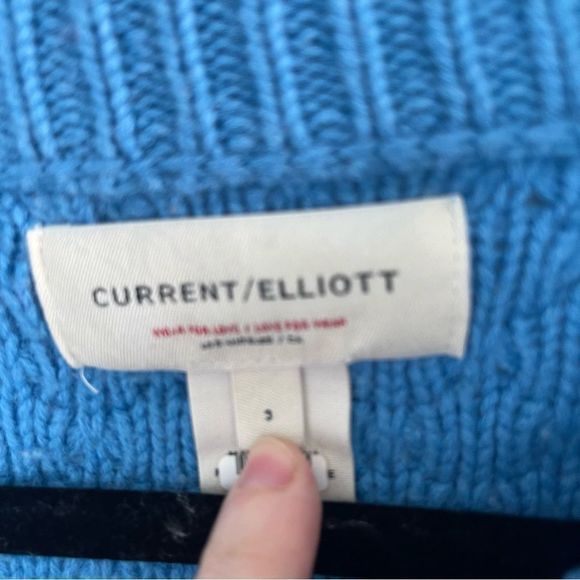 Current Elliott The Juniper Sky Blue Wool Sweater - Picture 6 of 7